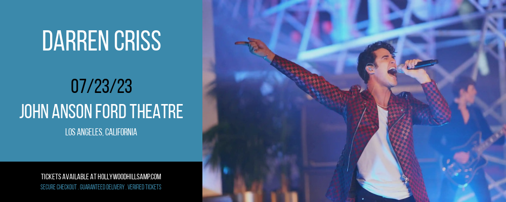 Darren Criss at John Anson Ford Theatre tickets Darren Criss at John Anson Ford Theatre